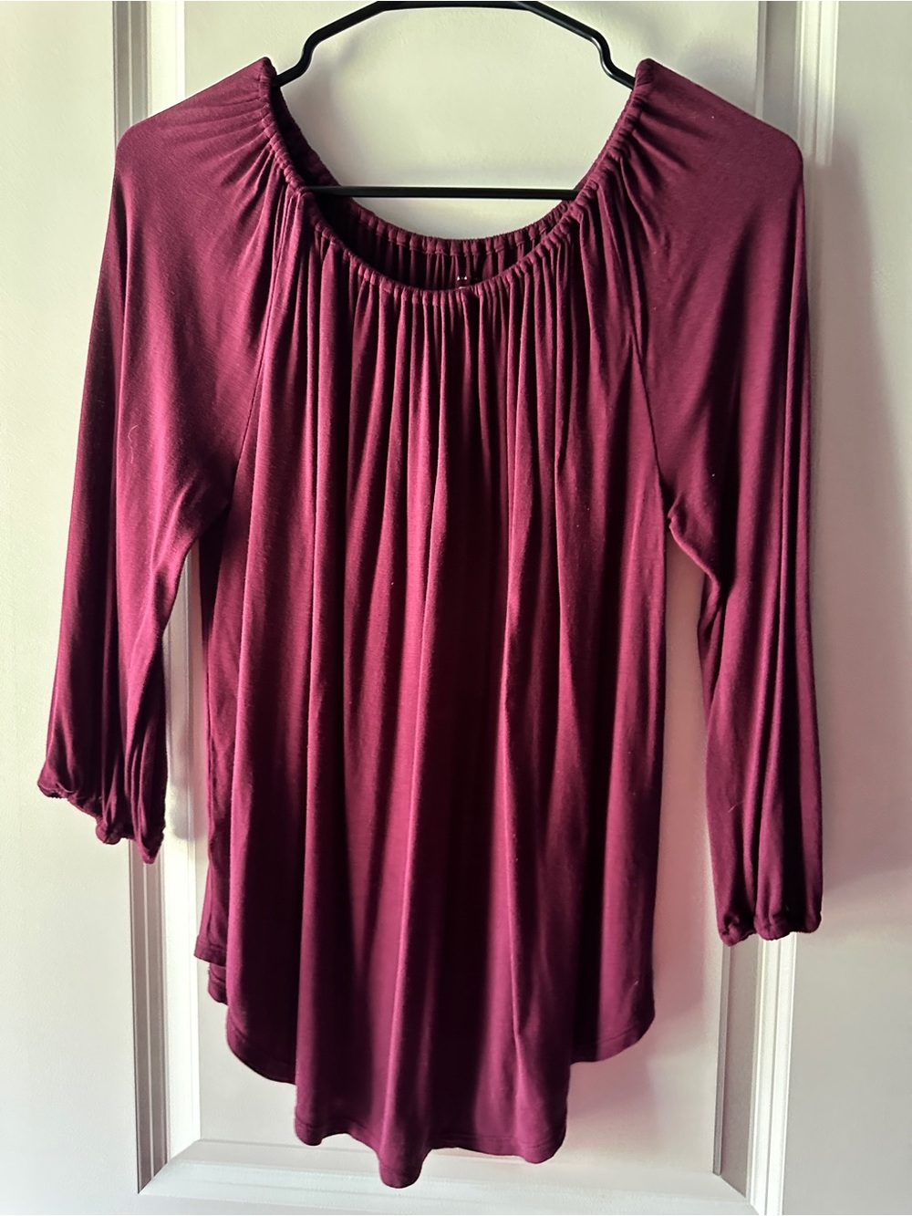 Ann Taylor Loft Slouchy Shirt, Small, Maroon